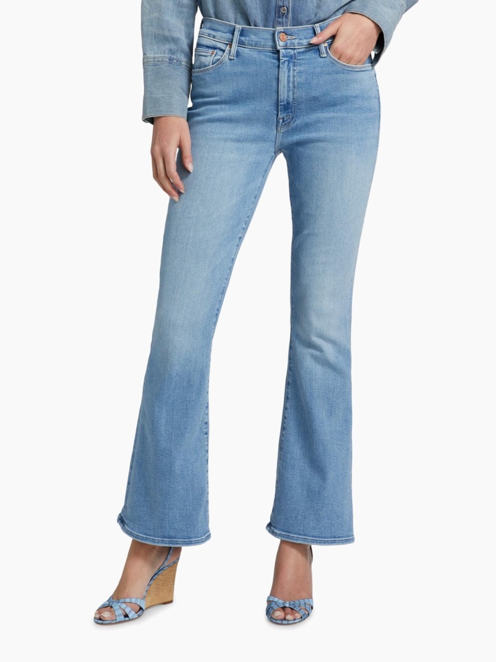 MOTHER Light Blue Flare Jeans